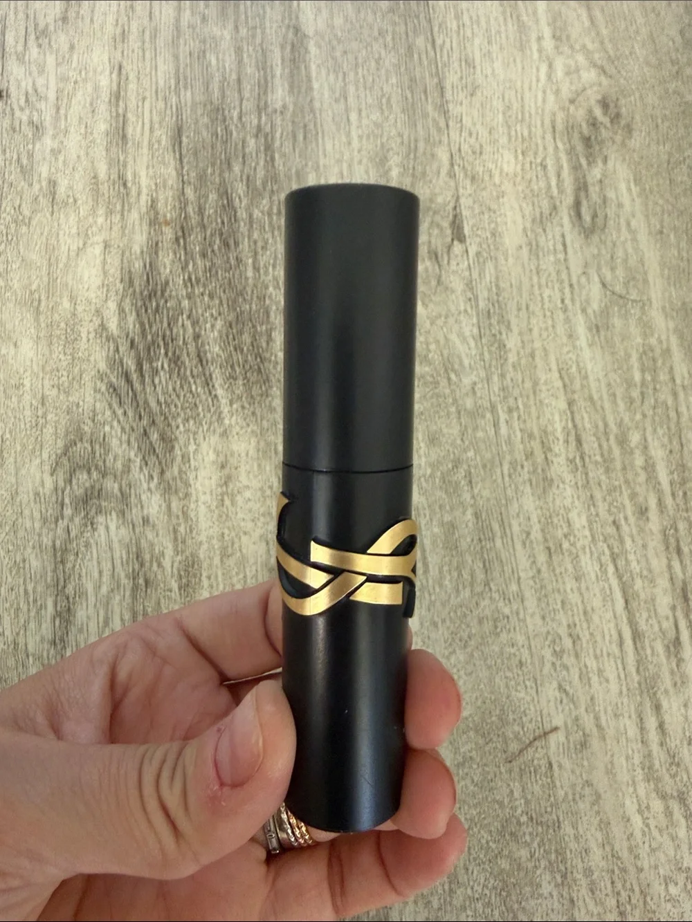Yves Saint Laurent Black Mascara Tube with Gold Ribbon Detail mini size